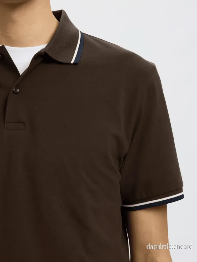 Selected Homme Mørkebrun Atlas Sport Polo - Bild 3