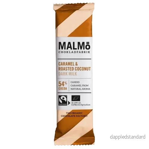 Malmö Chokladfabrik CARAMEL & ROASTED COCONUT 54% CHOKLADKAKA Malmö Chokladfabrik CARAMEL & ROASTED COCONUT 54% CHOKLADKAKA