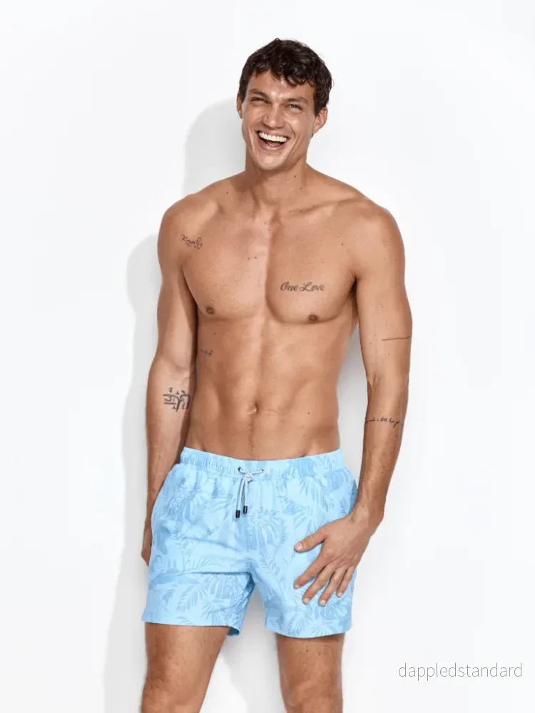 Ljusblå Panos Emporio Classic badshorts för män