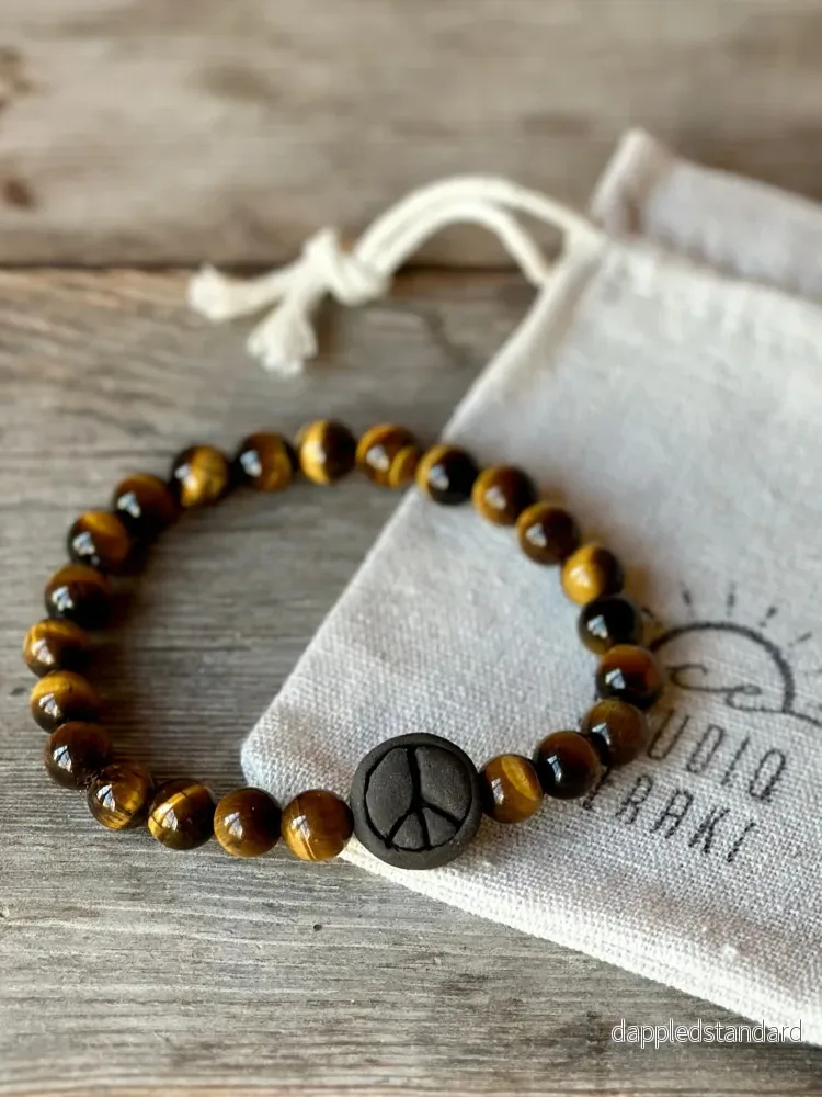Armband Tigeröga och keramik Armband Tigeröga och keramik