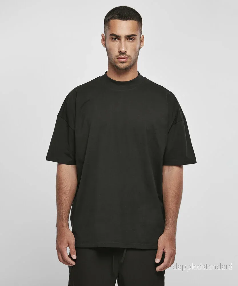 BUILD YOUR BRAND Oversized mock neck tee BY230 BUILD YOUR BRAND Oversized mock neck tee BY230