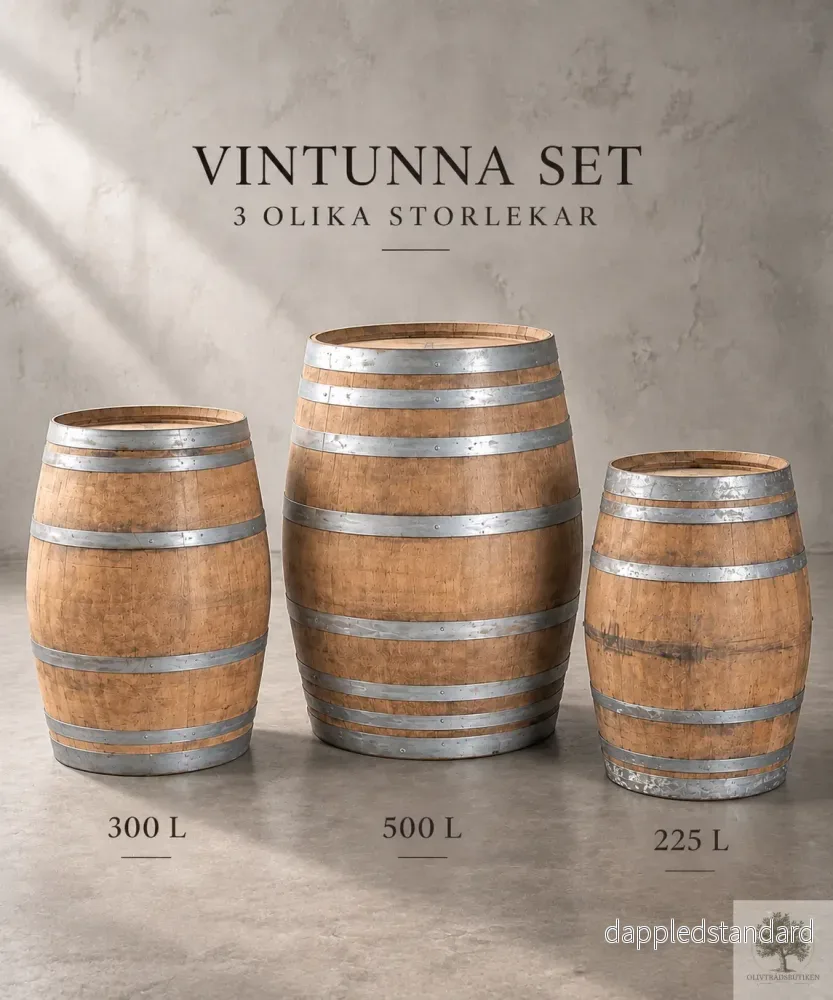 Vintunna i ek 500 L (använd) 95 x 110 cm - Bild 2