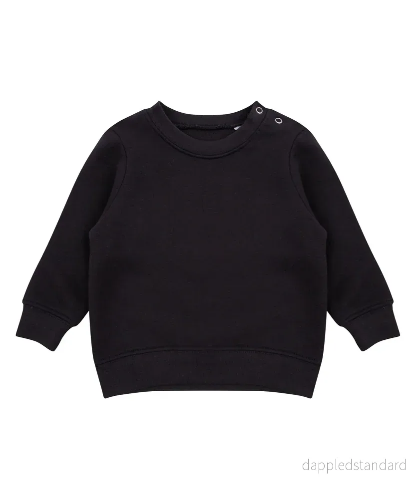 Sweatshirt med rund hals och tryckknappar på axlarna