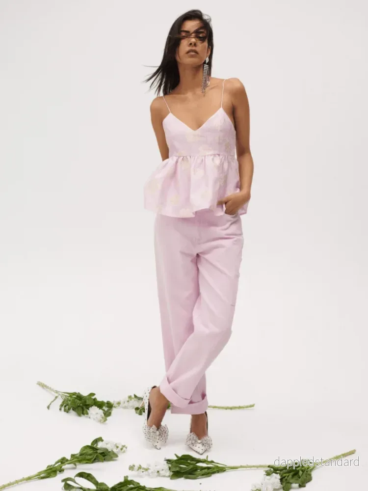 Rosa Pema skräddarsydda jeansbyxor - Bild 2