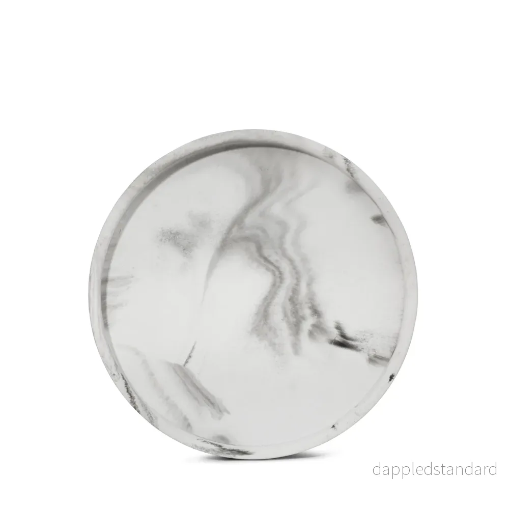 Plain Plate Marbled Dish White Plain Plate Marbled Dish White