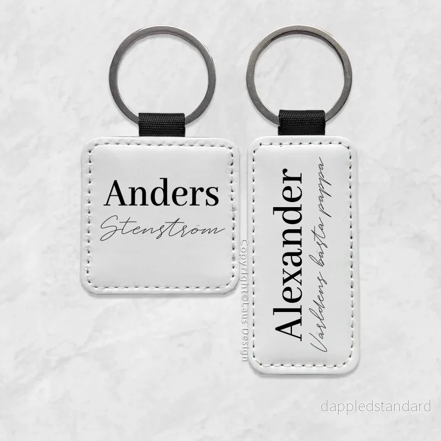 Läder nyckelring | Namn Läder nyckelring | Namn