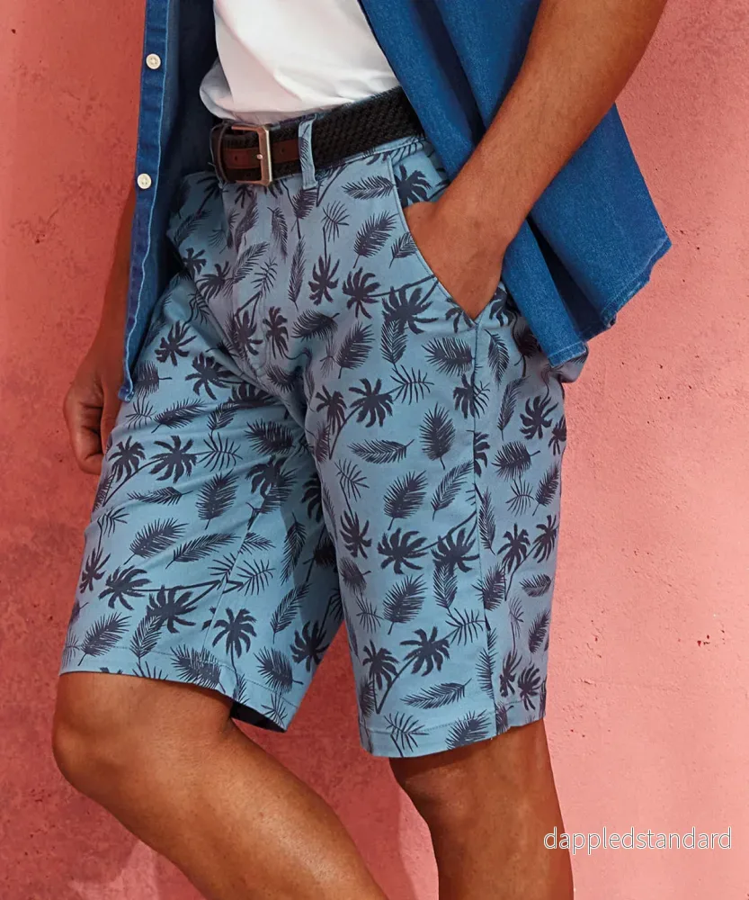 Shorts med palmtryck för herrar