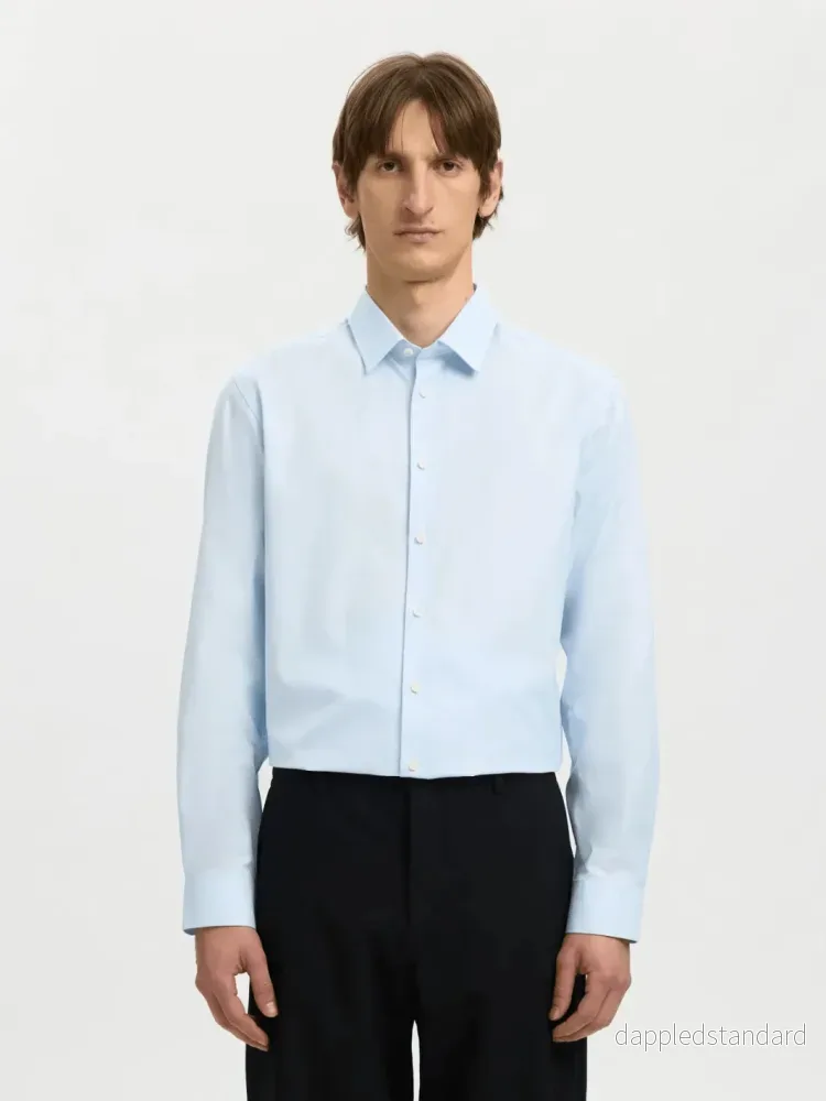 Klassisk Lyseblå Selected Ethan Slim Fit Herre Skjorte - Bild 3