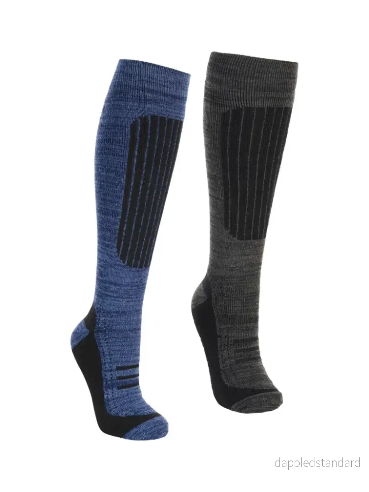 Trespass Mørkeblå Og Mørkegrå Langdon Unisex Skisokker 2 Pack Trespass Mørkeblå Og Mørkegrå Langdon Unisex Skisokker 2 Pack