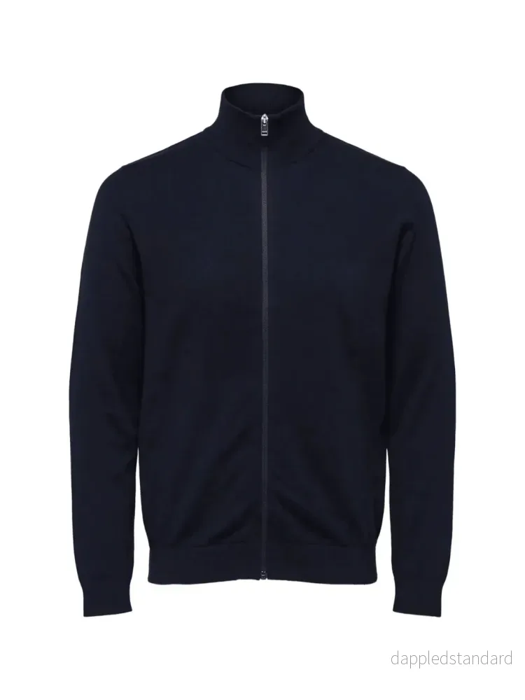 Selected Homme Mørkeblå Berg strik cardigan - Bild 3