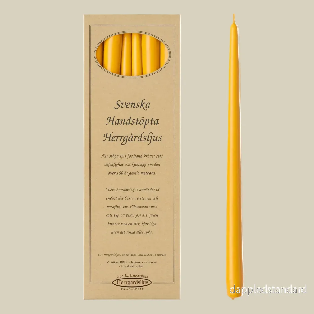 Handstöpta Herrgårdsljus, Gul