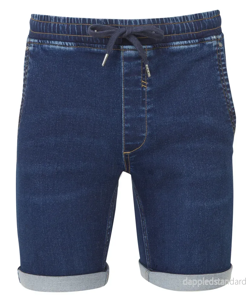 Shorts med dragsko i denim för herrar - Bild 3