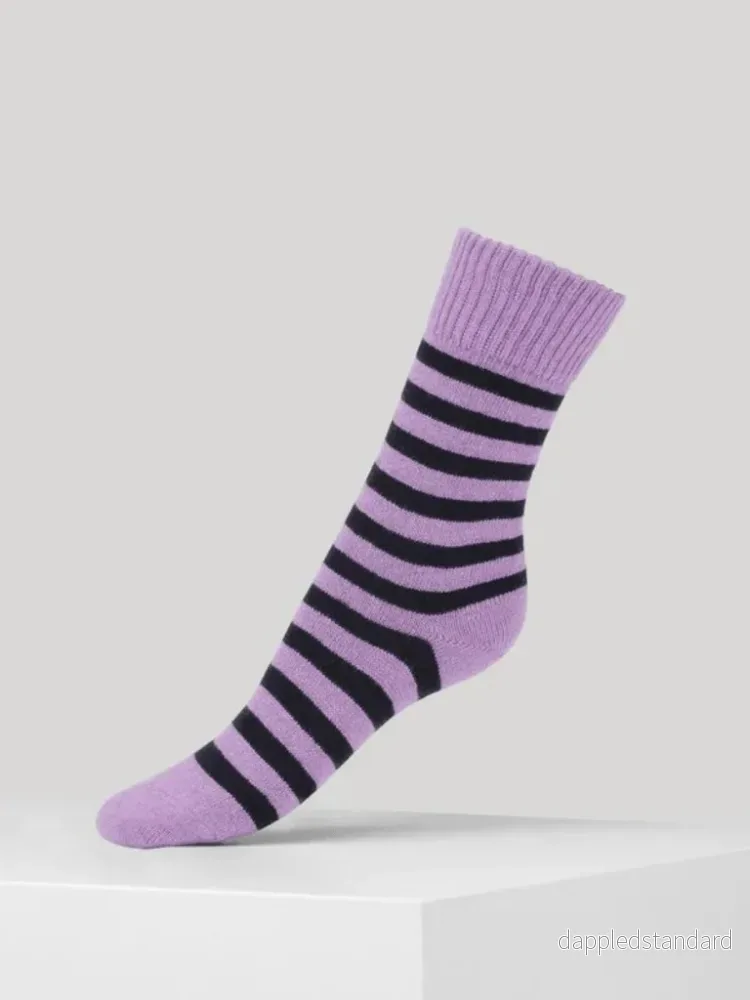 Blå/lila randiga Dear Denier Cashmere strumpor Blå/lila randiga Dear Denier Cashmere strumpor