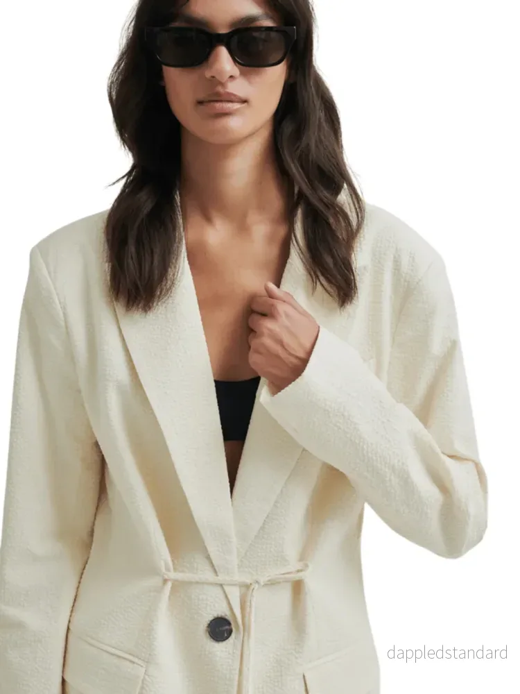 Second Female Cremehvid Wavy Blazer - Bild 2