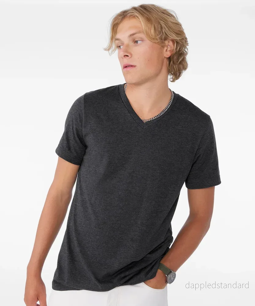 Unisex CVC Short Sleeve V-Neck T-Shirt – Heather