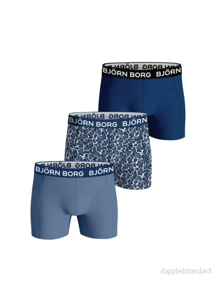 Björn Borg 3-Pack Drenge Blå Boxershorts Björn Borg 3-Pack Drenge Blå Boxershorts