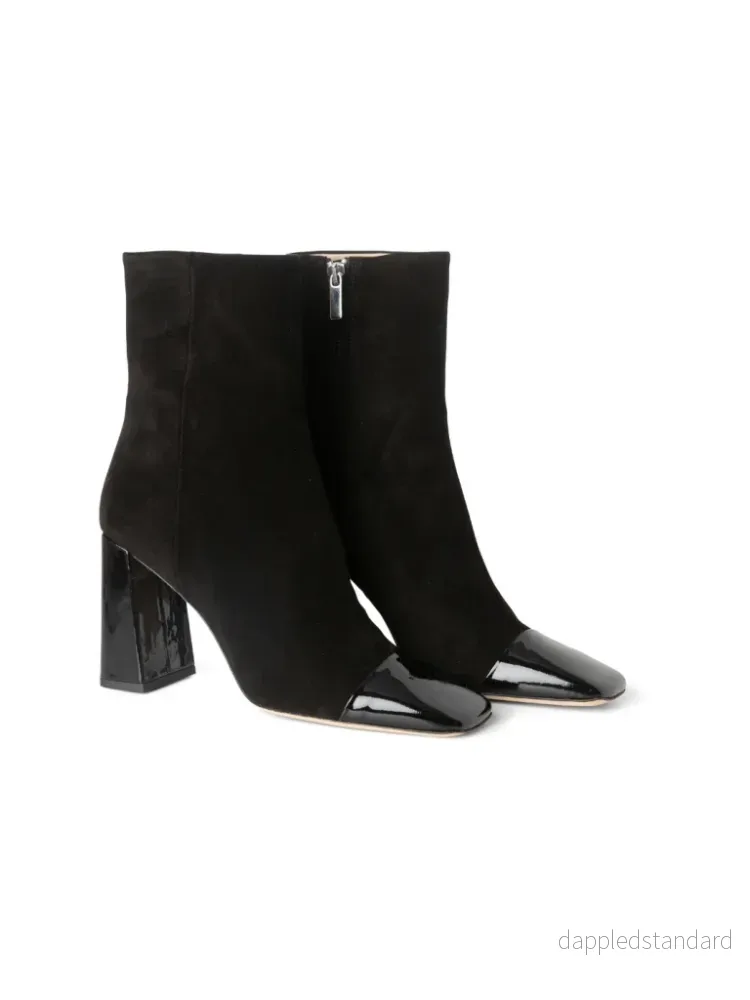 Svart mellanlång Custommade Amelia Boot i mocka Svart mellanlång Custommade Amelia Boot i mocka