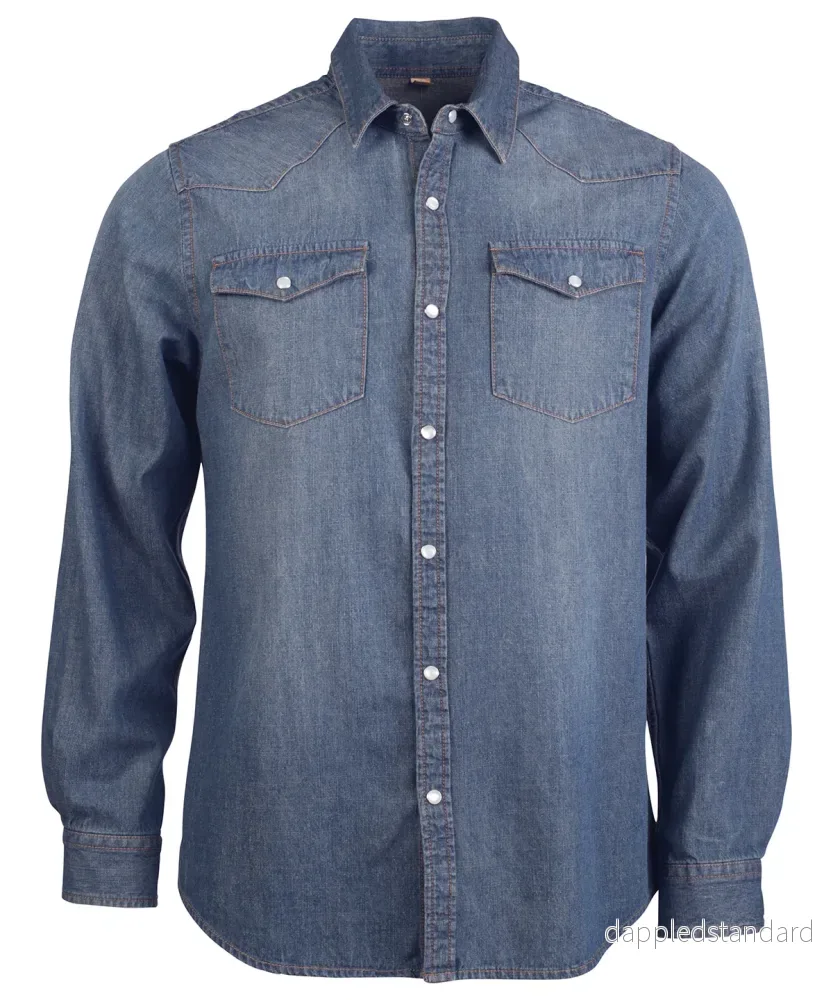 Långärmad denimskjorta