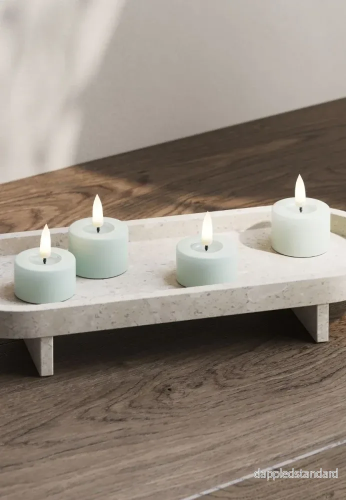 LED Värmeljus 4x4,5 cm Sage Green 2-pack - Bild 2