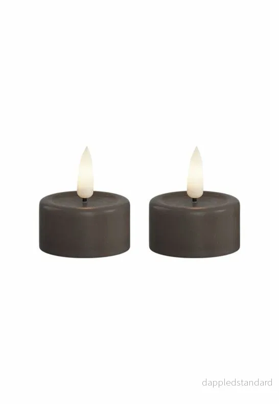 LED Värmeljus 4x4,5 cm Mocca 2-pack