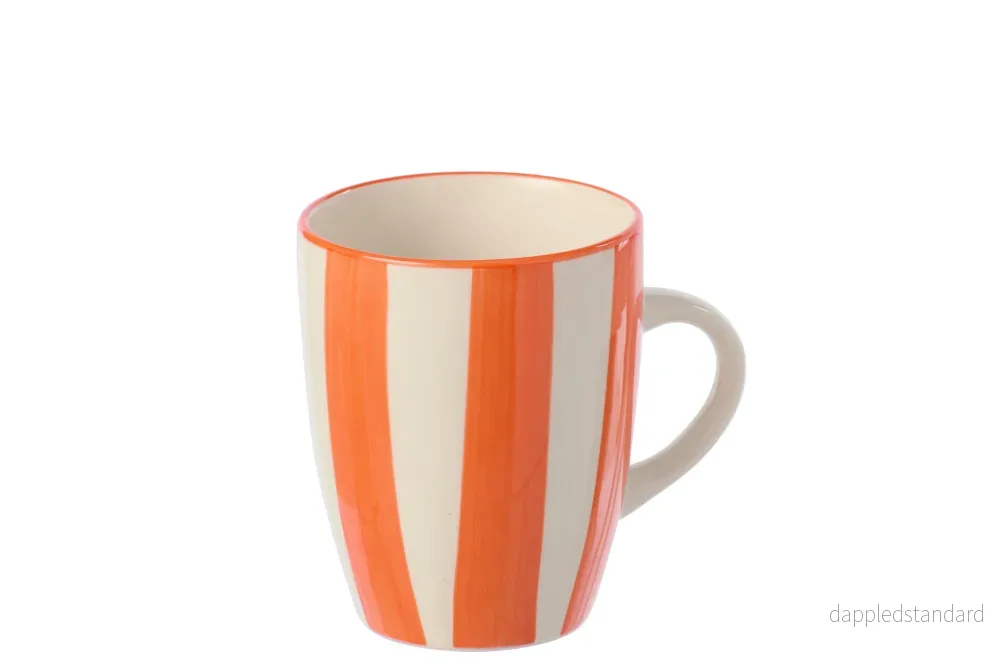 Mugg orange /vit randig Mugg orange /vit randig