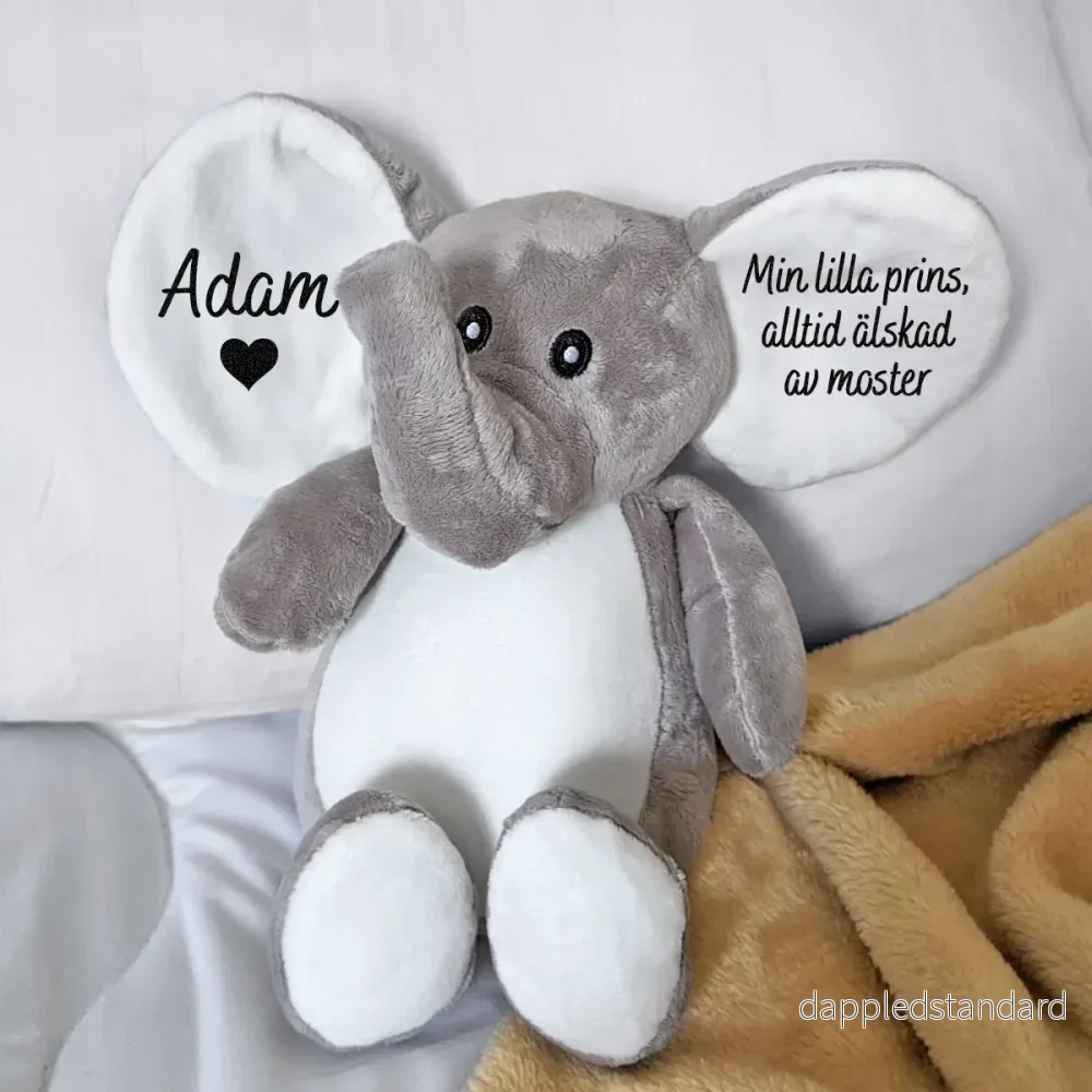 Söt Elefant Gosedjur | Valfri Text | Namn