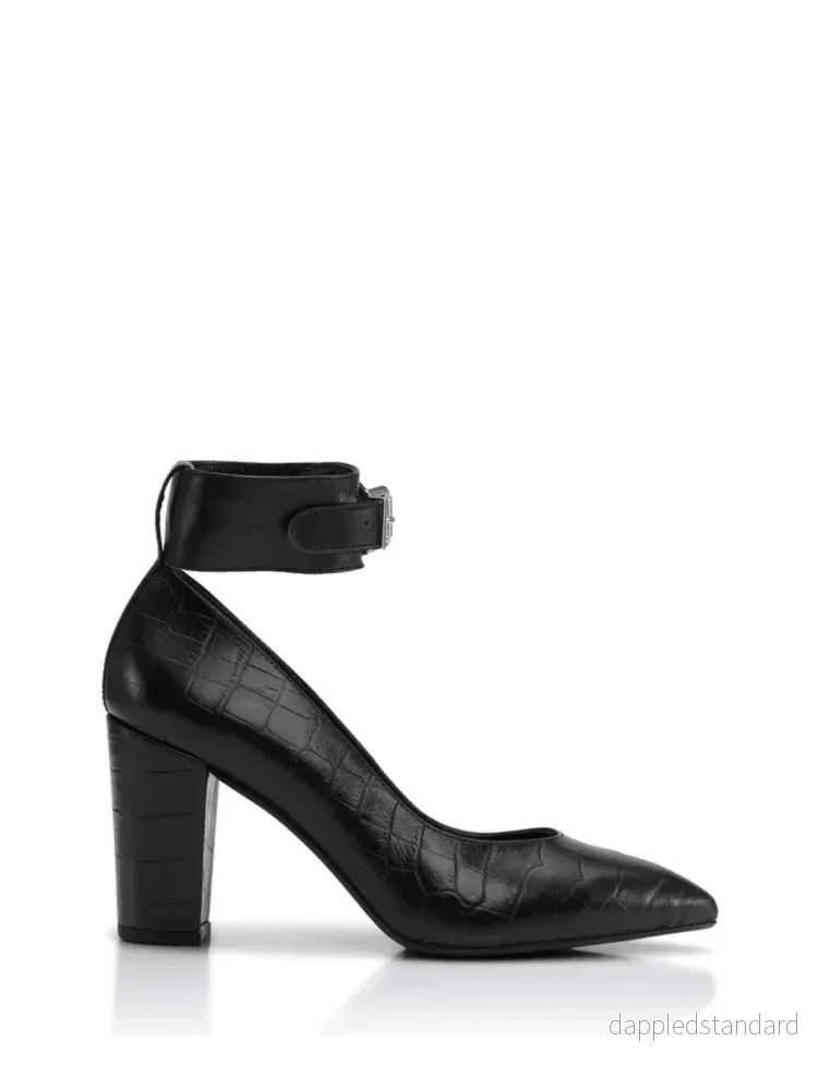 Gardenia Shoes Ava Pumps I Sort Croco-præget Læder Gardenia Shoes Ava Pumps I Sort Croco-præget Læder