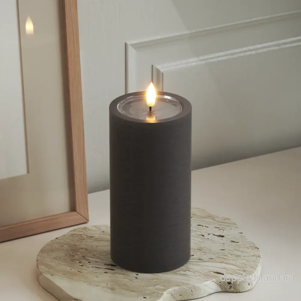 Unique LED Blockljus Mocca 7,5x15 cm