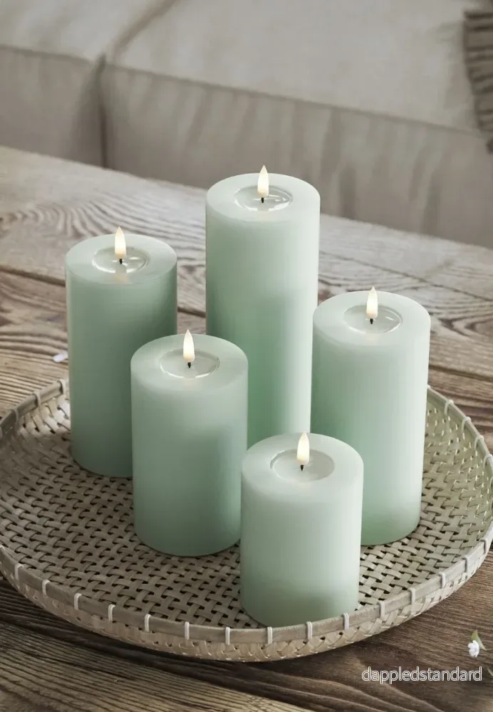LED Blockljus Sage Green 7,5x15 cm - Bild 2