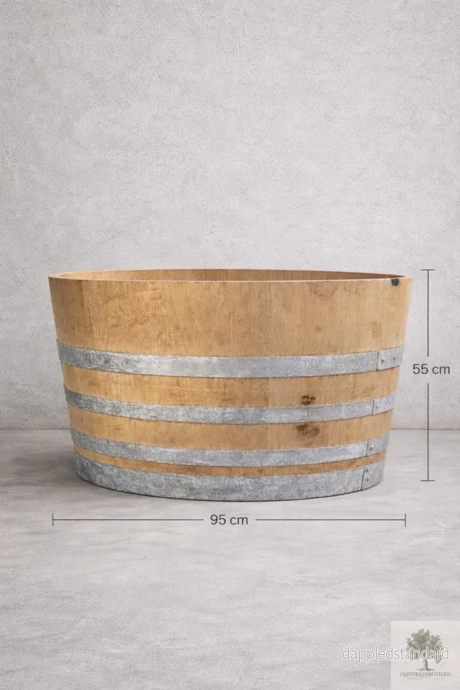 Halv vintunna XXL i ek – 95 x 55 cm