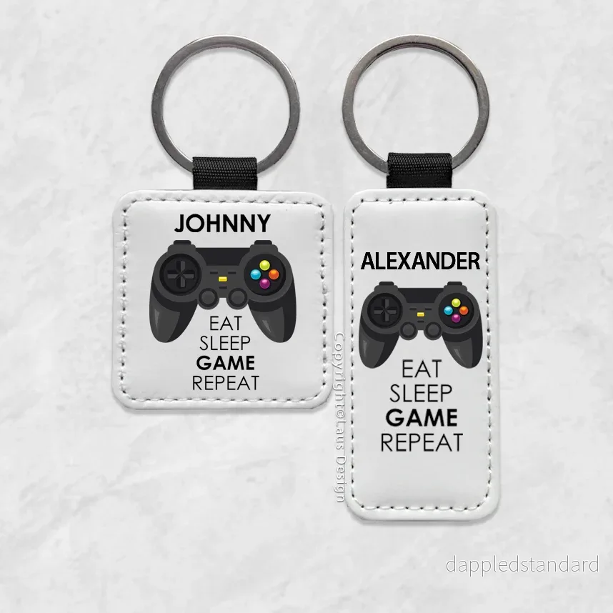 Läder nyckelring | Gamer Läder nyckelring | Gamer