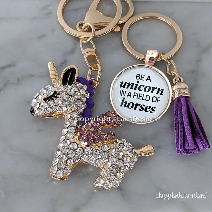Nyckelring | Glittrig unicorn