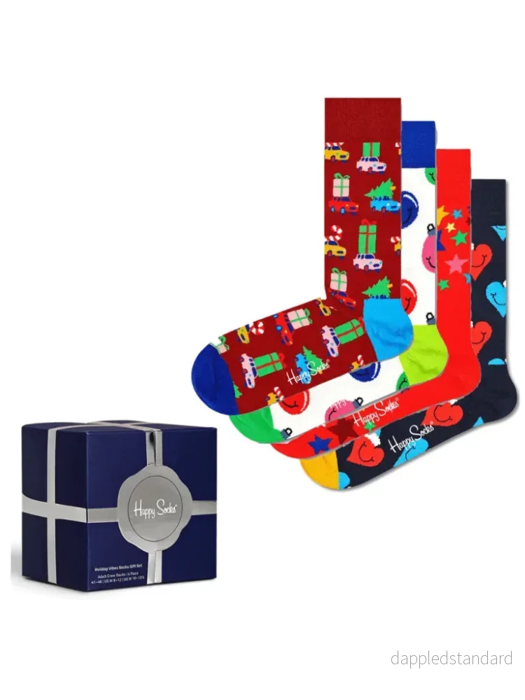 Happy Socks 4-pack presentask med semestermotiv Happy Socks 4-pack presentask med semestermotiv