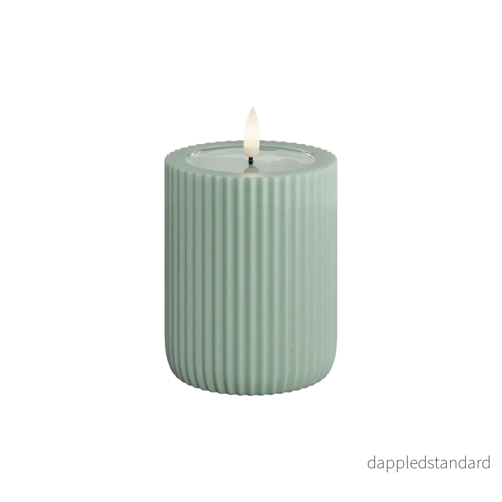 LED-blockljus Unique led blockljus stripe sage green