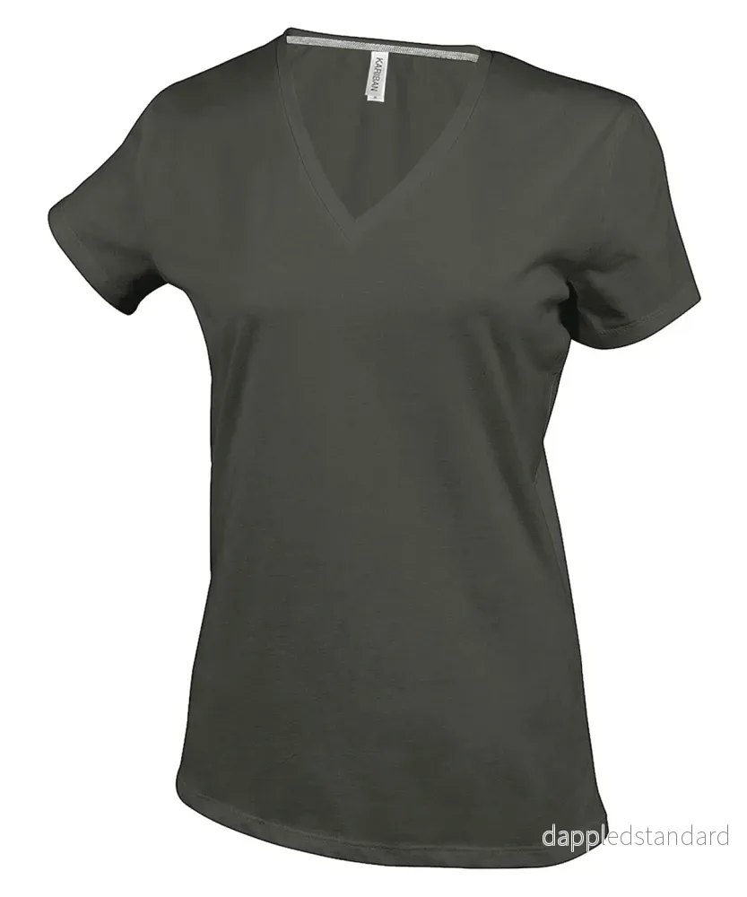 Short Sleeve V-neck T-shirt - Dam - Bild 2