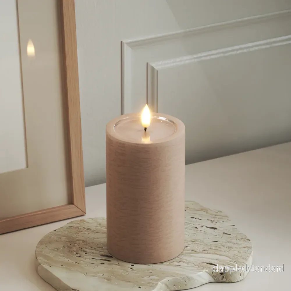 Unique LED Blockljus Rosa 7,5x12,5 cm