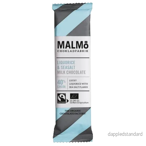 Malmö Chokladfabrik LIQUORICE & SEASALT 40% CHOKLADKAKA Malmö Chokladfabrik LIQUORICE & SEASALT 40% CHOKLADKAKA