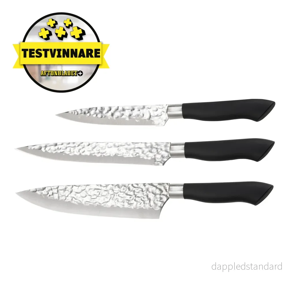 Akira Knivset i stål svart handtag Akira Knivset i stål svart handtag