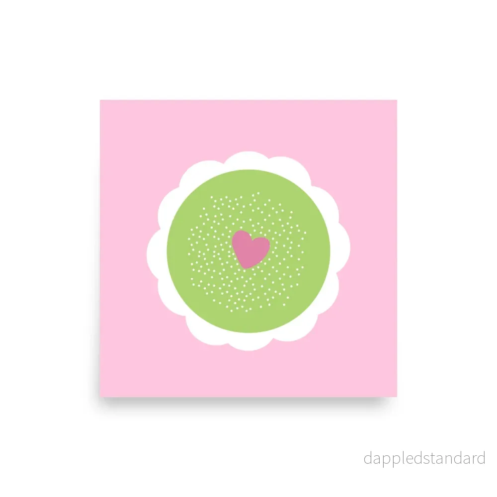 Poster Fika Prinsesstårta rosa