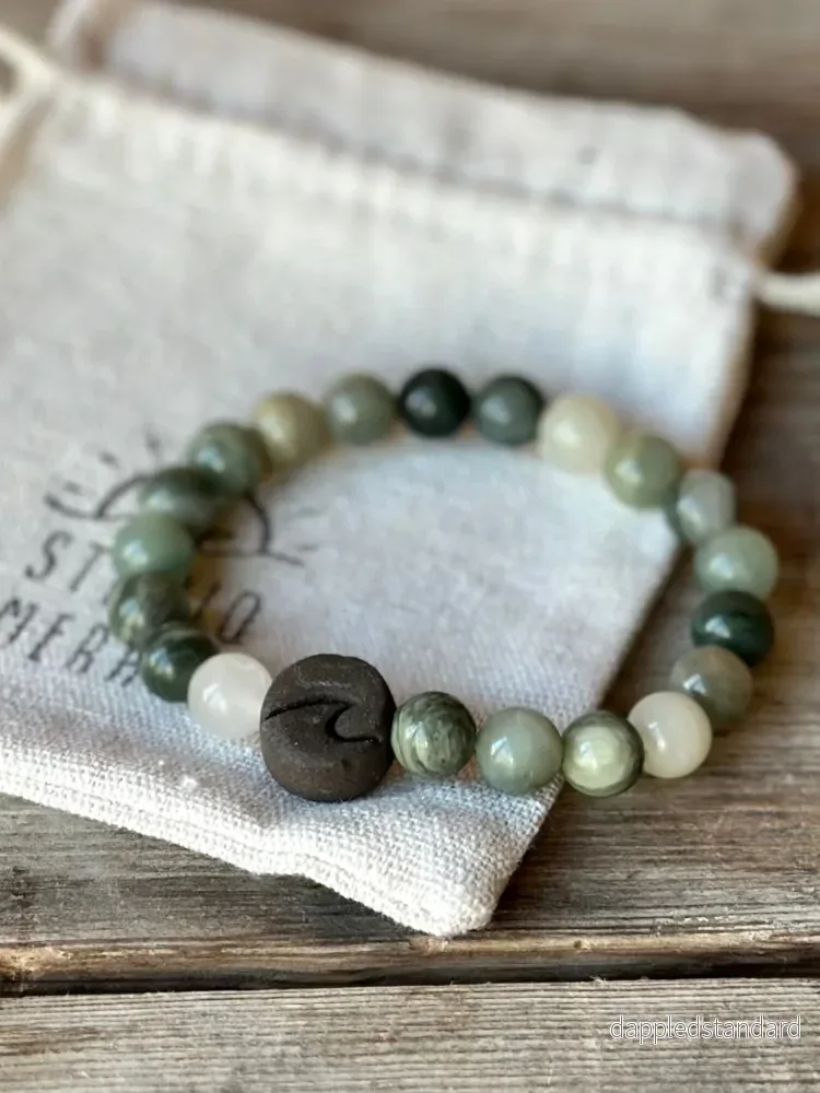 Armband Agat och keramik