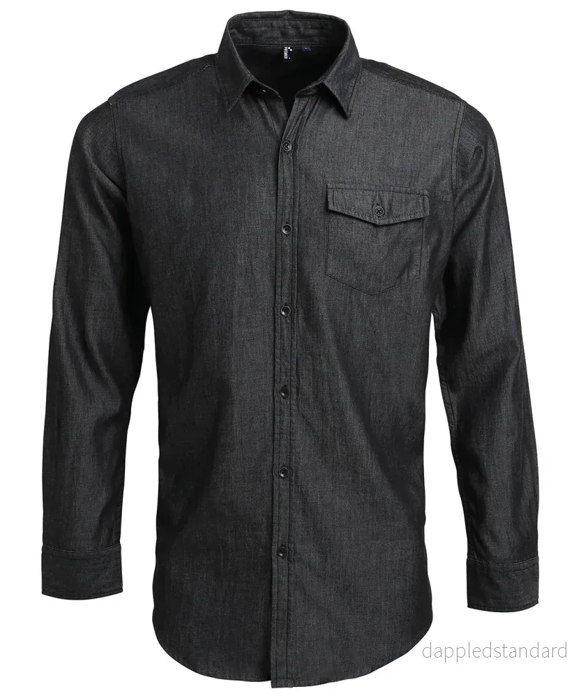 Jeansskjorta i denim med stygn - Bild 2