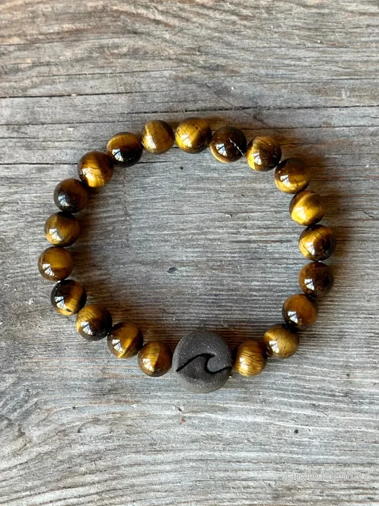 Armband Tigeröga och keramik