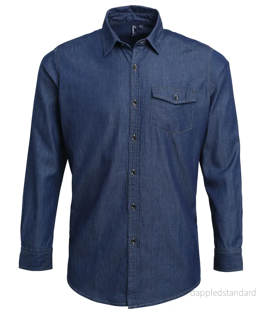 Jeansskjorta i denim med stygn - Bild 3