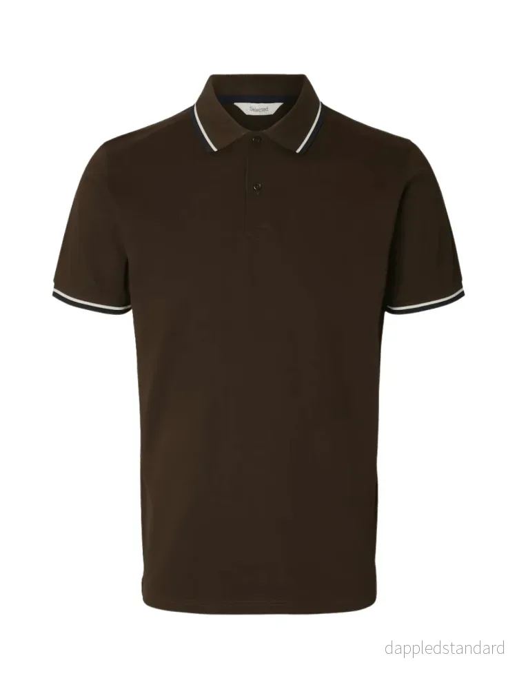 Selected Homme Mørkebrun Atlas Sport Polo - Bild 2