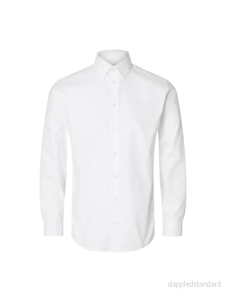 Klassisk Hvid Selected Ethan Slim Fit Herre Skjorte Klassisk Hvid Selected Ethan Slim Fit Herre Skjorte