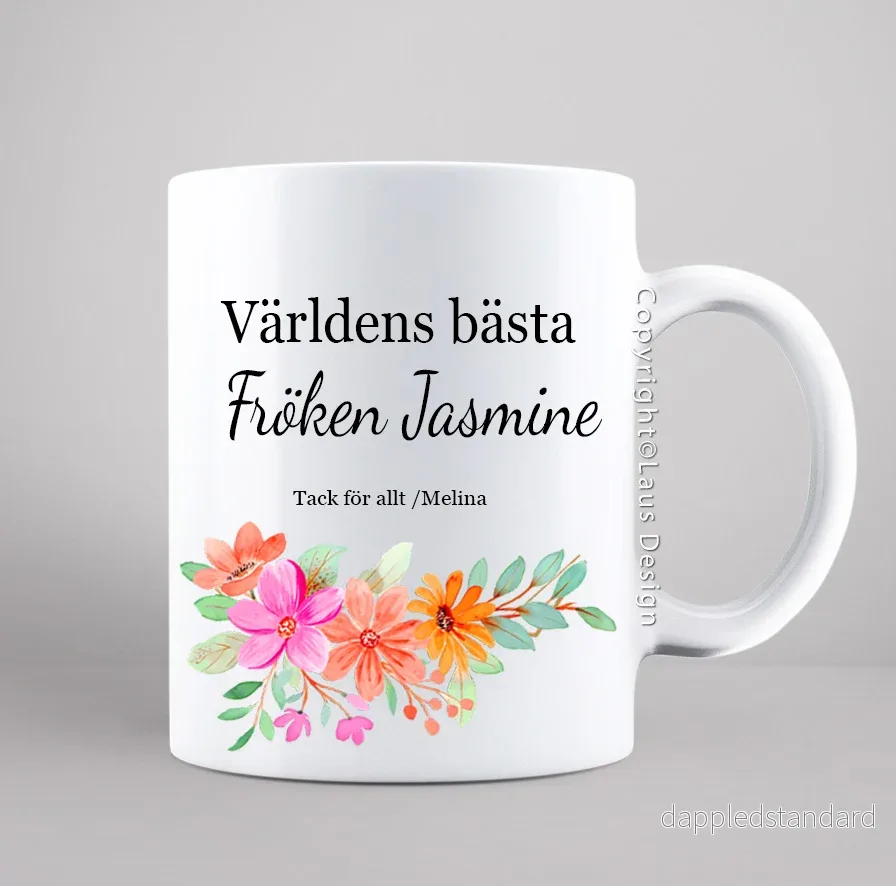 Mugg | Valfri text | Blommor Mugg | Valfri text | Blommor