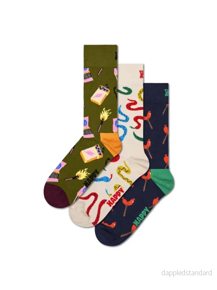 Happy Socks 3-Pack Camper Gaveæske Til Ham & Hende Happy Socks 3-Pack Camper Gaveæske Til Ham & Hende
