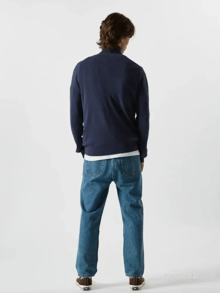 Mörkblå Yakob Turtleneck Stickatd för män från Minimum - Bild 3