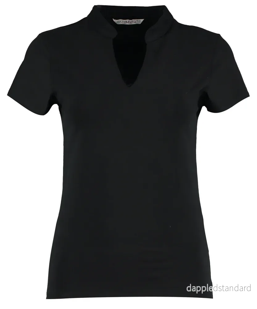 Women's Short-Sleeve Corporate V-Neck Collar Top - Bild 2