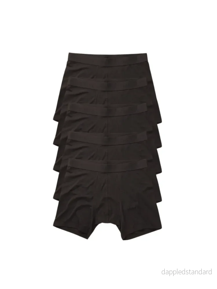 Panos Emporio Basic Sort 5-Pack Bambus Boxershorts Til Ham